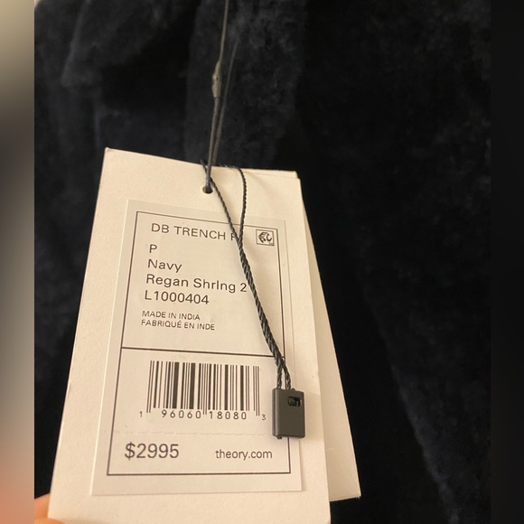 Theory lamb leather shearling fur trench coat new NWT - Picture 9 of 12